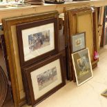 A group of Victorian and later prints and frames