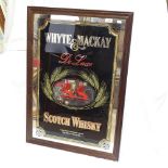 Whyte & Mackay Scotch Whiskey advertising mirror, framed, overall frame size 88cm x 63cm