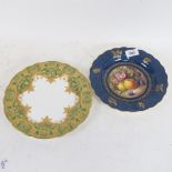 A Royal Worcester cabinet plate, with painted still life, 21cm, and another Royal Worcester plate,