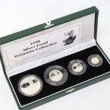 A Royal Mint 1998 silver proof four coin Britannia Collection, boxed with certificate
