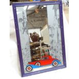 Cadillac advertising mirror, in painted frame, overall frame size 100cm x 69cm