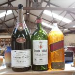 3 large over-sized Champagne, wine and Whisky bottles, including Laurent-Perrier, and Domaine