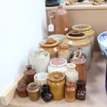 A large quantity of stoneware kitchen storage jars, flagons etc, including Erven, Lucas, Bols of