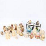 A group of resin novelty figurines and trinket boxes, including Harmony Kingdom and Eclipse (2