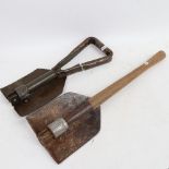 2 military folding trench shovels (2)