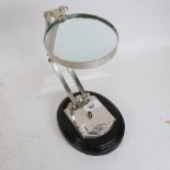 A Watts & Sons Ltd chrome instrument maker's desk-top magnifying glass