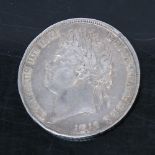 George IV (1820 - 30), silver 1821 Secundo crown, laureate head left, St George rev, ESC 246