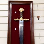 A Franklin Mint display sword of the Holy Roman Empire, series 64734, on display bracket, blade