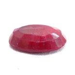 A 19.47ct unmounted oval mixed-cut ruby, dimensions: 20.44mm x 14.78mm x 5.89mm, evidence of