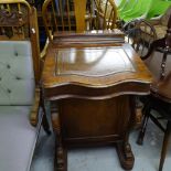 A Victorian walnut Davenport