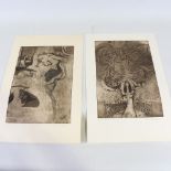 Roger Gerster (Swiss - born 1939), 3 etchings with aquatint, modernist compositions, all signed in