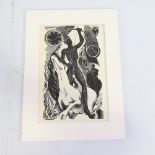 Blair Hughes-Stanton (1902 - 1981), woodcut from the original block, the four horsemen, 8.5" x 5",