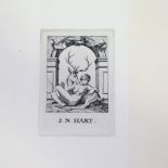 Stephen Gooden (1892 - 1955), engraving on laid paper, book plate for J N Hart, plate 4" x 2.5",