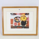 Mary Fedden, print, still life, 1996, signed in pencil, no. 410/550, image 9" x 10.75", framed