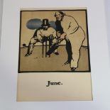 William Nicholson (1872 - 1949), lithograph, June from and Almanac of 12 Sports 1898, image 7.5" x
