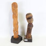 Ian Gordon, 4 mid-century wood abstract sculptures, largest height 20.5" (4)