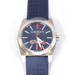 LOCMAN - a titanium Stealth quartz wristwatch, ref. 201, blue Junior Casale dial with white baton