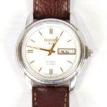 TISSOT - a stainless steel automatic wristwatch, ref. A660/760, white dial with gilt rounded baton