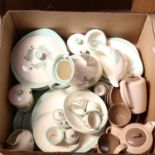 A quantity of Wedgwood Woodbury pattern tea and dinnerware, and a Poole Pottery tea set