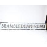 A Vintage Brambledean Road street sign, 20.5cm x 138cm