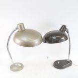 2 mid-century desk lamps with shades, circa 1950s