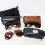 3 pairs of designer sunglasses, including Chanel, Dolce & Gabbana, and Ray-Ban, all cased (3)