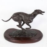 Harriet Glen, bronze sculpture, The Greyhound, limited edition no. 4/25, signed, on mahogany base,