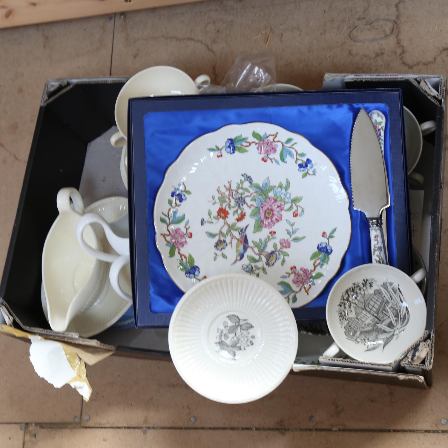 A group of china, including Wedgwood white china, Edme pattern soup cups and saucers etc (boxful)