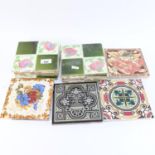 A set of 8 Art Nouveau tiles, and 4 Victorian tiles