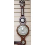 Aneroid barometer with thermometer, height 96cm