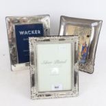 3 silver plated rectangular photo frames