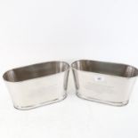 A pair of small electroplate wine coolers, length 30cm