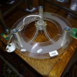 A 1950s 3-branch perspex light fitting