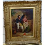 G A Holmes RBA, oil on canvas, the sailor's lass, 32cm x 25cm, framed