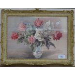 W Houghton, watercolour, still life, signed, 25cm x 35cm, framed