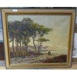 W Hanson?, oil on canvas, impressionist landscape, signed, 50cm x 59cm, framed