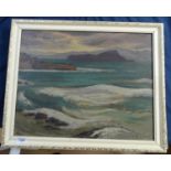 Anthony Baynes, 2 oils on canvas and board, coastal scenes, largest 46cm x 56cm (1 framed)