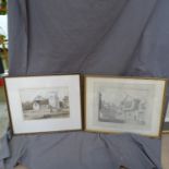 4 various 19th century monochrome watercolours, including W Alexander, framed (4)