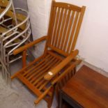 A new teak steamer chair from John Lewis, with loose cushion