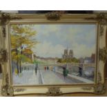 L Du Bois, oil on canvas, Parisian scene, signed, 50cm x 70cm, framed