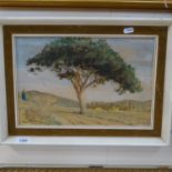 Walter Mieville, watercolour, Continental landscape, 1912, signed, 23cm x 36cm, framed