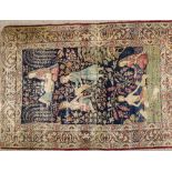 An antique wall-hanging pictorial rug 197cm x 136cm