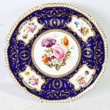 A Crown Derby plate with painted botanical study, by Cuthbert Gresley, diameter 26cm