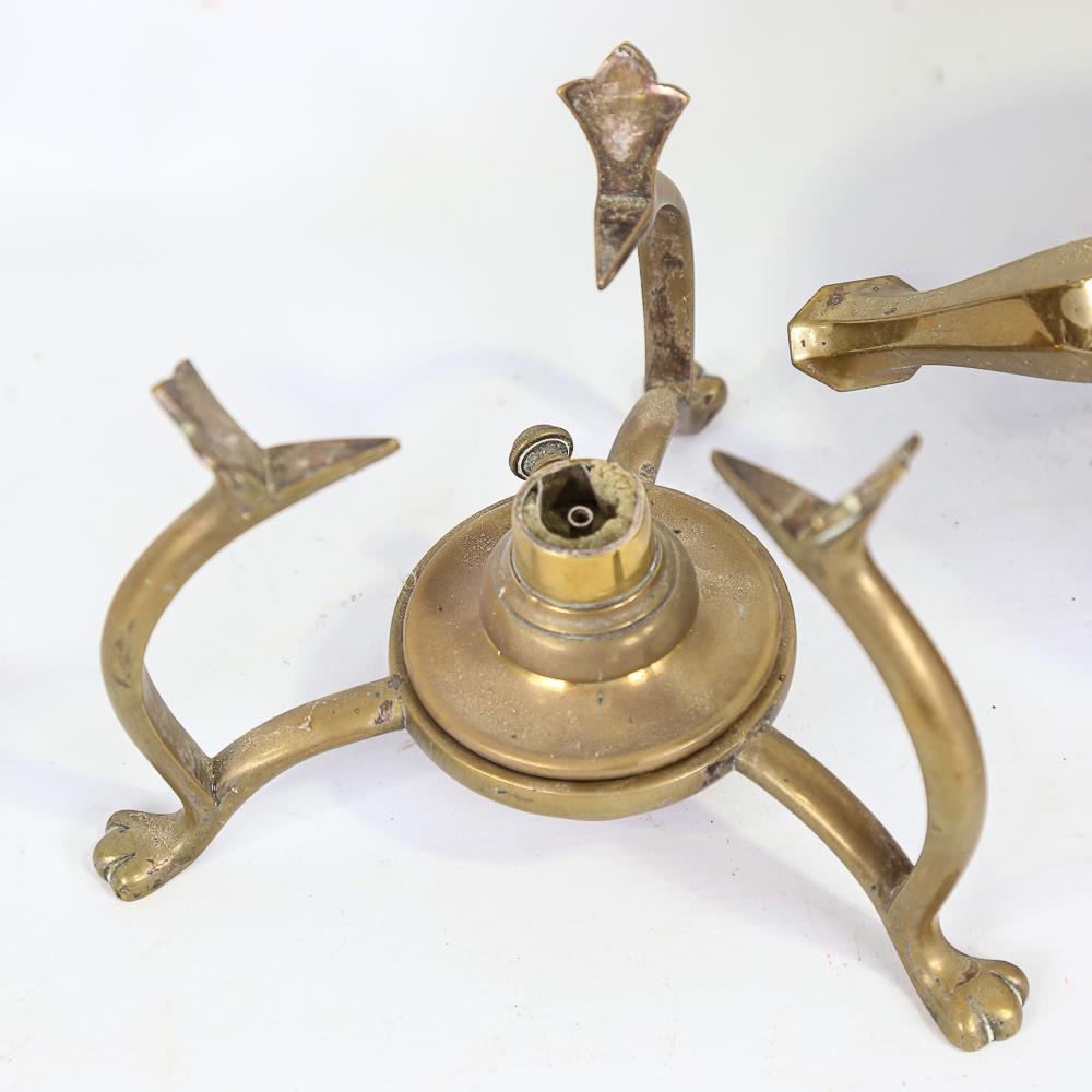 W A S Benson, Arts and Crafts copper and brass tea kettle on spirit burner stand - Image 2 of 3