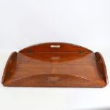 A Victorian mahogany butler's tray, with fold down sides and brass hinges, length 72cm