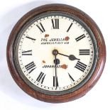 A 19th century oak-cased 30-hour circular dial wall clock, for the Jewellers Association Ltd of