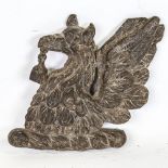 A 19th century solid cast lead phoenix design fire mark, height 20cm