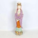 A Chinese porcelain standing figure, height 51cm