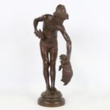 Ernest Charles Guilbert, Separating The Foes, patinated bronze signed on plinth, height 40cm