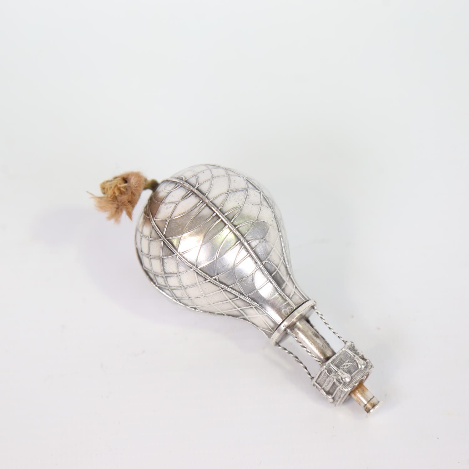 WMF - rare electroplate bell push in the form of a hot air balloon, length 8.5cm - Bild 2 aus 3
